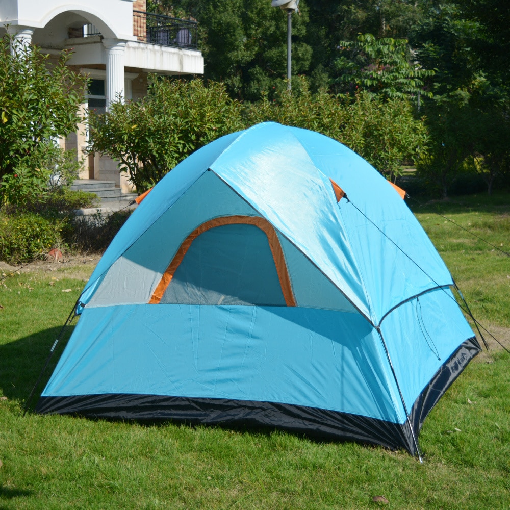 Cheap Goat Tents Upgraded 3 4 Person Camping Tent Double Layer Waterproof Tear resistant Plaid Fabric Outdoor Hiking Tourist Tent  3 Season Tent Tents 